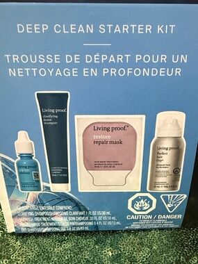 Living Proof Deep Clean Starter Kit — Blue, Pink, White